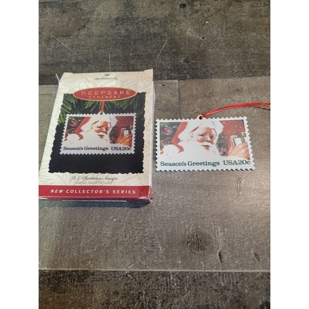 Hallmark 1993 U.S. Christmas stamps ornament Xmas Decor Santa